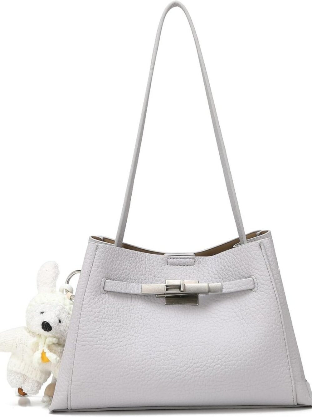 Stylish Pebbled Leather Tote Bag Set for Women, Shoulder Handbag with Pouch